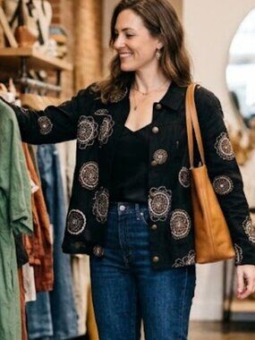 Rosanna Linen Embroidered Jacket